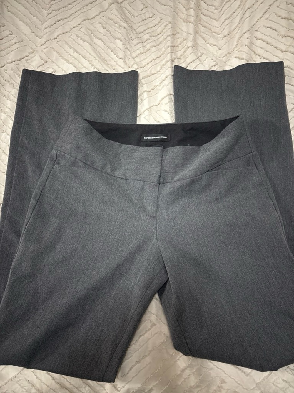 Express Women's Gray Straight-Leg Dress Pants